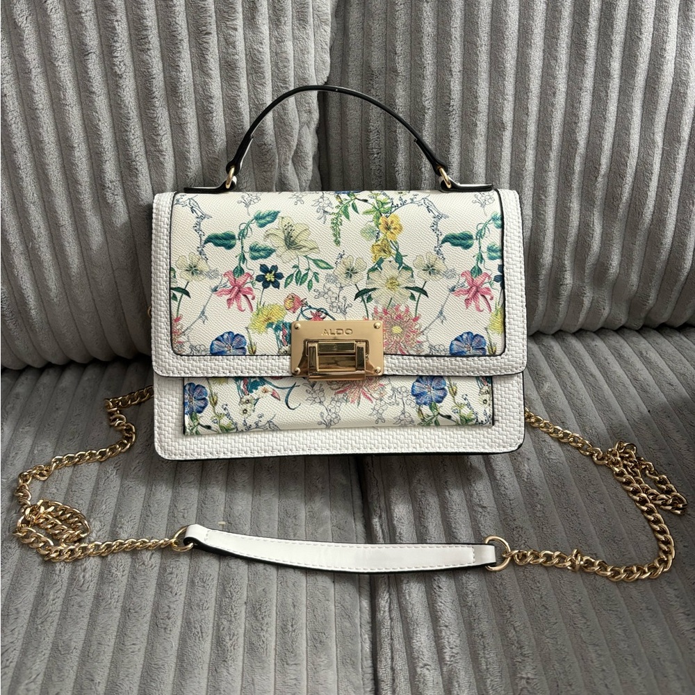 Aldo Floral White Crossbody Bag